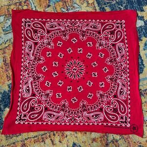 Vintage Red 20” Bandana Western Hav-A-Hank Handkerchief Made in USA